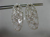 ESTATE LARGE .78CT DIAMOND 14KT WHITE GOLD ELONGATED OVAL WAVE CLIP ON EARRINGS