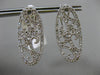 ESTATE LARGE .78CT DIAMOND 14KT WHITE GOLD ELONGATED OVAL WAVE CLIP ON EARRINGS