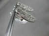 ESTATE LARGE .78CT DIAMOND 14KT WHITE GOLD ELONGATED OVAL WAVE CLIP ON EARRINGS