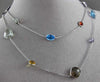 ANTIQUE EXTRA LONG 45.0CT EXTRA FACET MULTI SHAPE & GEM 14KT WHITE GOLD NECKLACE