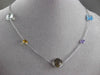 ANTIQUE EXTRA LONG 45.0CT EXTRA FACET MULTI SHAPE & GEM 14KT WHITE GOLD NECKLACE