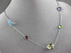 ANTIQUE EXTRA LONG 45.0CT EXTRA FACET MULTI SHAPE & GEM 14KT WHITE GOLD NECKLACE