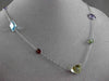 ANTIQUE EXTRA LONG 45.0CT EXTRA FACET MULTI SHAPE & GEM 14KT WHITE GOLD NECKLACE