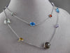 ANTIQUE EXTRA LONG 45.0CT EXTRA FACET MULTI SHAPE & GEM 14KT WHITE GOLD NECKLACE
