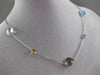 ANTIQUE EXTRA LONG 45.0CT EXTRA FACET MULTI SHAPE & GEM 14KT WHITE GOLD NECKLACE