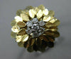 ANTIQUE .26CT ROUND DIAMOND 14KT WHITE & YELLOW GOLD 3D HANDCRAFTED FLOWER RING