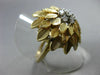 ANTIQUE .26CT ROUND DIAMOND 14KT WHITE & YELLOW GOLD 3D HANDCRAFTED FLOWER RING