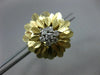 ANTIQUE .26CT ROUND DIAMOND 14KT WHITE & YELLOW GOLD 3D HANDCRAFTED FLOWER RING