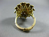 ANTIQUE .26CT ROUND DIAMOND 14KT WHITE & YELLOW GOLD 3D HANDCRAFTED FLOWER RING