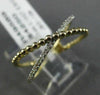 ESTATE .10CT DIAMOND 14KT WHITE & YELLOW GOLD X LOVE MILGRAIN BEAD RING F/G VSSI