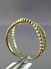 ESTATE .10CT DIAMOND 14KT WHITE & YELLOW GOLD X LOVE MILGRAIN BEAD RING F/G VSSI