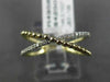 ESTATE .10CT DIAMOND 14KT WHITE & YELLOW GOLD X LOVE MILGRAIN BEAD RING F/G VSSI