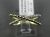 ESTATE .10CT DIAMOND 14KT WHITE & YELLOW GOLD X LOVE MILGRAIN BEAD RING F/G VSSI