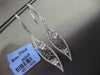 ANTIQUE .85CT DIAMOND 14KT WHITE GOLD FLORAL FILIGREE 3D HANGING EARRINGS
