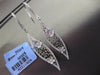 ANTIQUE .85CT DIAMOND 14KT WHITE GOLD FLORAL FILIGREE 3D HANGING EARRINGS
