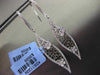 ANTIQUE .85CT DIAMOND 14KT WHITE GOLD FLORAL FILIGREE 3D HANGING EARRINGS