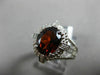 ESTATE WIDE 2.81CT DIAMOND & EXTRA FACET AAA GARNET 14K WHITE GOLD FILIGREE RING