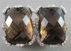 ANTIQUE 18KT 32.44CTW CLIP ON SMOKY TOPAZ & DIAMOND EARRINGS ONE OF A KIND!!!!!