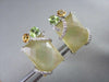 ANTIQUE 14KT WHITE 16.25CTW YELLOW QUARZ & DIAMONDS WITH MULTI GEM EARRINGS!!!!!