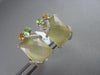ANTIQUE 14KT WHITE 16.25CTW YELLOW QUARZ & DIAMONDS WITH MULTI GEM EARRINGS!!!!!