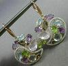 ESTATE LARGE 26.35CT DIAMOND& MULTI GEM 14KT WHITE & ROSE GOLD HANGING EARRINGS