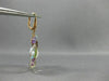 ESTATE LARGE 26.35CT DIAMOND& MULTI GEM 14KT WHITE & ROSE GOLD HANGING EARRINGS