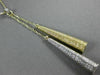 ESTATE .13CT DIAMOND 14K WHITE & YELLOW GOLD MESH LARIAT ELONGATED LOVE NECKLACE