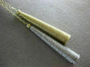 ESTATE .13CT DIAMOND 14K WHITE & YELLOW GOLD MESH LARIAT ELONGATED LOVE NECKLACE