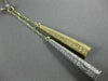 ESTATE .13CT DIAMOND 14K WHITE & YELLOW GOLD MESH LARIAT ELONGATED LOVE NECKLACE