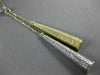 ESTATE .13CT DIAMOND 14K WHITE & YELLOW GOLD MESH LARIAT ELONGATED LOVE NECKLACE
