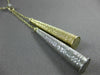 ESTATE .13CT DIAMOND 14K WHITE & YELLOW GOLD MESH LARIAT ELONGATED LOVE NECKLACE