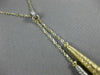 ESTATE .13CT DIAMOND 14K WHITE & YELLOW GOLD MESH LARIAT ELONGATED LOVE NECKLACE