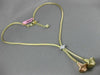 ESTATE .15CT DIAMOND 14KT WHITE YELLOW & ROSE GOLD 3D MESH STAR LARIAT NECKLACE