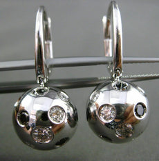 ESTATE 1.67CT BLACK & WHITE DIAMOND 14KT WHITE GOLD ETOILE LEVERBACK EARRINGS