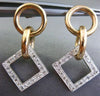 ESTATE .46CT DIAMOND 14KT WHITE & ROSE GOLD 3D CIRCLE & SQUARE HANGING EARRINGS