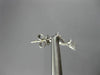 ESTATE .31CT ROUND & BAGUETTE DIAMOND 14KT WHITE GOLD ELONGATED HANGING EARRINGS