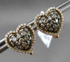 ESTATE 1.03CT FANCY DIAMOND FLOATING HEART 14K ROSE & BLACK GOLD CLIPON EARRINGS