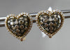 ESTATE 1.03CT FANCY DIAMOND FLOATING HEART 14K ROSE & BLACK GOLD CLIPON EARRINGS