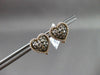 ESTATE 1.03CT FANCY DIAMOND FLOATING HEART 14K ROSE & BLACK GOLD CLIPON EARRINGS