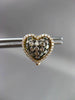 ESTATE 1.03CT FANCY DIAMOND FLOATING HEART 14K ROSE & BLACK GOLD CLIPON EARRINGS