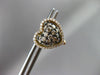 ESTATE 1.03CT FANCY DIAMOND FLOATING HEART 14K ROSE & BLACK GOLD CLIPON EARRINGS