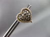 ESTATE 1.03CT FANCY DIAMOND FLOATING HEART 14K ROSE & BLACK GOLD CLIPON EARRINGS