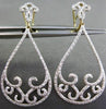 ESTATE LARGE .67CT DIAMOND 14K WHITE & YELLOW GOLD FLEUR DE LIS CLIP ON EARRINGS