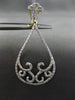 ESTATE LARGE .67CT DIAMOND 14K WHITE & YELLOW GOLD FLEUR DE LIS CLIP ON EARRINGS