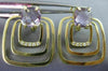 ESTATE 4.16CT DIAMOND & AAA AMETHYST 14K YELLOW GOLD 3D SQUARE HANGING EARRINGS