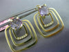 ESTATE 4.16CT DIAMOND & AAA AMETHYST 14K YELLOW GOLD 3D SQUARE HANGING EARRINGS
