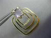 ESTATE 4.16CT DIAMOND & AAA AMETHYST 14K YELLOW GOLD 3D SQUARE HANGING EARRINGS