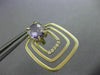 ESTATE 4.16CT DIAMOND & AAA AMETHYST 14K YELLOW GOLD 3D SQUARE HANGING EARRINGS
