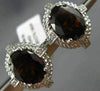 ESTATE 6.30CT DIAMOND & AAA GARNET 14K WHITE GOLD OVAL FILIGREE CLIP ON EARRINGS