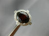 ESTATE 6.30CT DIAMOND & AAA GARNET 14K WHITE GOLD OVAL FILIGREE CLIP ON EARRINGS